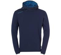 Kapuzenpullover UHLSPORT "Kapuzenpullover ESSENTIAL Kids", Mädchen, Gr. 128, blau (marine), Obermaterial: 62% Polyester Pol. recyc.. 38% Baumwolle CO(Bio)., Pullover Kapuzenpullover (90411658-128) mar