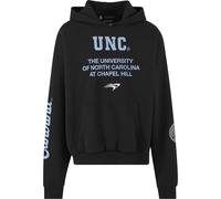 Kapuzenpullover "Upscale by Mister Tee North Carolina Multi Logo Oversize Hoody", Herren, Gr. S, schwarz, 100% Baumwolle, UPSCALE BY MISTER TEE, mehrfarbig, oversize, ohne Ausschnitt, Pullover Kapuzen