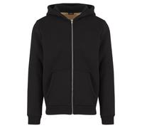 Kapuzenpullover URBAN CLASSICS "Urban Classics Bonded Sherpa Zip Hoody", Herren, Gr. 3XL, schwarz, 68% Baumwolle, 32% Polyester, unifarben, loose fit, ohne Ausschnitt, Pullover Kapuzenpullover (127125