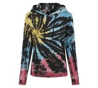 Kapuzenpullover URBAN CLASSICS "Urban Classics Damen Ladies Tie Dye Hoody", Damen, Gr. S, bunt (schwarz), 100% Baumwolle, normal, ohne Ausschnitt, Pullover Kapuzenpullover (42191401-S) schwarz