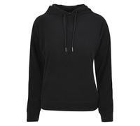 Kapuzenpullover URBAN CLASSICS "Urban Classics Damen Ladies Velvet Rib Hoody", Damen, Gr. M, schwarz, 97% Polyester, 3% Elasthan, unifarben, casual, loose fit, ohne Ausschnitt, Langarm, Pullover (6471