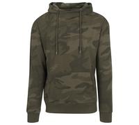 Kapuzenpullover URBAN CLASSICS "Urban Classics Herren High Neck Camo Hoody", Herren, Gr. S, olivecamouflage, 60% Baumwolle, 40% Polyester, mehrfarbig, Pullover Kapuzenpullover (29226725-S) olivecamouf