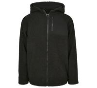 Urban Classics Hooded Sherpa Zip Jacket in Gr. S in Schwarz