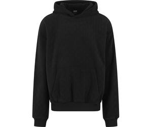 Kapuzenpullover URBAN CLASSICS "Urban Classics Jacquard Velvet Oversized Hoody", Herren, Gr. XXL, schwarz, 100% Polyester, unifarben, oversize, ohne Ausschnitt, Pullover Kapuzenpullover (93888304-XXL)