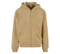 Kapuzenpullover URBAN CLASSICS "Urban Classics Jaquard Velvet Zip-Hoody", Herren, Gr. M, unionbeige, 100% Polyester, mehrfarbig, normal, ohne Ausschnitt, Pullover Kapuzenpullover (78540919-M) unionbei