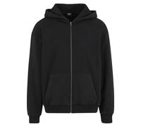 Sweatjacke URBAN CLASSICS "Urban Classics Vintage Heavy Zip Hoodie", Herren, Gr. 4XL, schwarz, 70% Baumwolle, 30% Polyester, unifarben, Sweatjacken Sweatjacke (18635514-4XL) schwarz