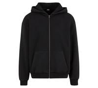 Kapuzenpullover URBAN CLASSICS "Urban Classics Vintage Heavy Zip Hoodie", Herren, Gr. M, schwarz, 70% Baumwolle, 30% Polyester, unifarben, Pullover Kapuzenpullover (18635514-M) schwarz