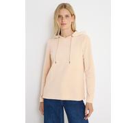 Kapuzenshirt CECIL, Damen, Gr. L (42), beige (oat milk beige), Stoff, 77% Baumwolle, 18% Polyester, 5% Elasthan, unifarben, comfort fit normal, ohne Ausschnitt, abgesteppt, Shirts Kapuzenshirt, mit Ka