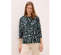 CECIL Damen 3227485 Gemustertes Hoodie Shirt, Ink Green, 42