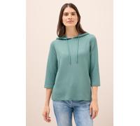 Cecil Damen Hoodie Shirt in Rippstruktur in Grün, Gr: M