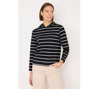 Kapuzenshirt CECIL, Damen, Gr. S (38), schwarz-weiß (schwarz), Stoff, 80% Viskose, 16% Polyester, 4% Elasthan, gestreift, comfort fit normal, ohne Ausschnitt, abgesteppt, Shirts Kapuzenshirt, aus soft