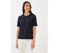 Kapuzenshirt CECIL, Damen, Gr. XL (44), blau (urban dunkelblau), Web, 90% Baumwolle, 10% Polyester, unifarben, normal normal, ohne Ausschnitt, abgesteppt, Shirts Kapuzenshirt, mit Kapuze mit Tunnelzug