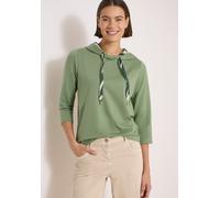 Kapuzensweatshirt CECIL, Damen, Gr. XL (44), deep matcha grün, Sweatware, Obermaterial: 63% Modal, 35% Baumwolle, 2% Elasthan, unifarben, lässig geschnitten hüftbedeckend, Rundhals, abgesteppte Kante,