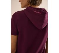 Kapuzenshirt CECIL, Damen, Gr. XL (44), lila (sweet grape rot), Jersey, Obermaterial: 48% Baumwolle, 48% Modal, 4% Elasthan, bedruckt, regular fit normal, ohne Ausschnitt, Shirts Kapuzenshirt, mit Sch