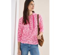 Kapuzenshirt CECIL, Damen, Gr. XS (36), beetroot pink, Stoff, 60% Viskose, 40% Polyester, geblümt, comfort fit normal, ohne Ausschnitt, abgesteppt, Shirts Kapuzenshirt, mit 3/4 Ärmeln (39567750-XS) be