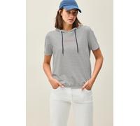 Cecil - Streifen-Hoodie mit Glitzer weiß - Gr. - XS