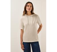 CECIL Damen B323535 Crepe Hoodie-Shirt, Light Beige, XXL