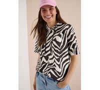 Kurzarm Shirt mit Kapuze und Struktur