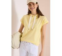 Kapuzenshirt CECIL, Damen, Gr. XXL (46), buttermilk gelb, Web, 48% Baumwolle, 48% Modal, 4% Elasthan, unifarben, comfort fit normal, ohne Ausschnitt, Bündchen, Shirts Kapuzenshirt, mit Kapuze mit Tunn