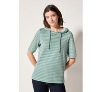 Kapuzenshirt CECIL, Damen, Gr. XXL (46), grün (matcha grün), Web, 50% Modal, 50% Baumwolle, gestreift, gerade normal, ohne Ausschnitt, Bündchen, Shirts Kapuzenshirt, im soften Baumwoll-Mix (14842617-X