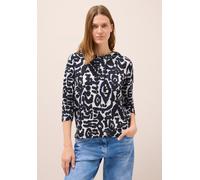 CECIL Damen 3227485 Gemustertes Hoodie Shirt, urban Dark Blue, XX-Large