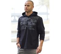 Kapuzenshirt JOHN DEVIN, Herren, Gr. XL, schwarz (schwarz beruckt), Slub, Obermaterial: 100% Baumwolle, bedruckt, regular fit, Rundhals, abgesteppte Kante, Shirts Kapuzenshirt, Langarmshirt bedruckt m