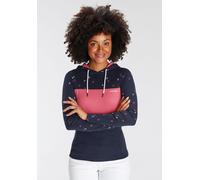 Kapuzenshirt KANGAROOS, Damen, Gr. 36/38, bunt (marine, himbeere), Rippware, Obermaterial: 100% Baumwolle. Einsatz: 60% Baumwolle, 40% Polyester. Kapuzenfutter: 60% Baumwolle, 40% Polyester, bedruckt,