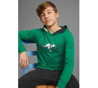Kapuzenshirt KANGAROOS "Logo-Print", Jungen, Gr. 152/158, grün, Jersey, Obermaterial: 100% Baumwolle. Kapuzenfutter: 100% Baumwolle, bedruckt, Basic, Shirts Kapuzenshirt, für den sportlichen Look (581