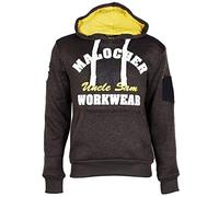 Kapuzenshirt mit Aufdruck, Farbe oliv-schwarz meliert, Gr.L