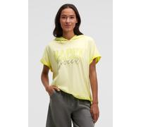 Kapuzenshirt SOCCX, Damen, Gr. M/L, vivid lemon, Single Jersey, Material: 100% Baumwolle, Glitzermuster, bedruckt, regular fit normal, Rundhals, angeschnitten, Shirts Kapuzenshirt, mit Bindeband am Sa