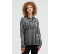 Kapuzenshirt SOCCX, Damen, Gr. S, schwarz, Single Jersey, Material: 100% Baumwolle, Glitzermuster, bedruckt, slim fit normal, Rundhals, angeschnitten gerader Abschluss, Shirts Kapuzenshirt, mit übersc