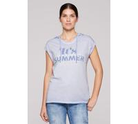 Kapuzenshirt SOCCX, Damen, Gr. XS, blau, Single Jersey, Material: 100% Baumwolle, bedruckt, regular fit normal, Rundhals, Shirts Kapuzenshirt, aus Baumwolle (48744201-XS) blau