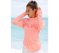 Kapuzenshirt VENICE BEACH, Damen, Gr. 32/34, rosa (koralle, meliert), Jersey, Obermaterial: 60% Baumwolle, 40% Polyester, meliert, figurumspielend hüftlang, Rundhals, Shirts Kapuzenshirt, mit Frontpri