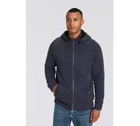 Kapuzenstrickjacke BRUNO BANANI, Herren, Gr. M (48/50), blau meliert, Strick, Obermaterial: 100% Polyacryl. Futter: 100% Polyester, meliert, regular fit, Raglanärmel, Strickjacken, warm gefüttert (276