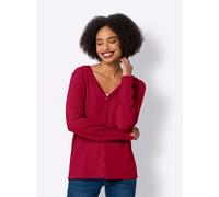 Kapuzenstrickjacke HEINE, Damen, Gr. 38, rot, 50% Viskose, 28% Polyester, 22% Polyamid, meliert, unifarben, Strickjacken (24451564-38) rot