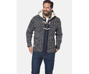 Kapuzenstrickjacke JAN VANDERSTORM "Outdoor Strickjacke EIRBORG", Herren, Gr. XL, blau (dunkelblau melange), Obermaterial: 85% Polyacryl PAN. 15% Wolle mw., Strickjacken (69014229-XL) dunkelblau melan