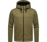 Kapuzenstrickjacke RAGWEAR "Fabian", Herren, Gr. S (48), grün (olivgrün), Rippware, Material: 100% Polyester; Innenfutter: 100% Polyester, Basic, gerade hüftbedeckend, hoch geschlossener Ausschnitt, Ä