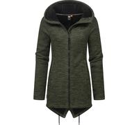 Ragwear Damen weiche Strickjacke Übergangsjacke mit Teddy-fleece Wingi Melange YOUMODO Dark Olive Gr. XS