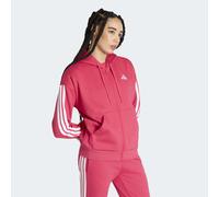 Kapuzensweatjacke ADIDAS SPORTSWEAR "ESSENTIALS 3-STREIFEN FLEECE", Damen, Gr. XXL, pink (power pink, weiß), Obermaterial: 55% Baumwolle, 36% Polyester, 9% Viskose, angesetztes Bündchen, Sweatjacken (