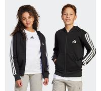 Kapuzensweatjacke ADIDAS SPORTSWEAR "ESSENTIALS KIDS", Mädchen, Gr. 176, schwarz-weiß (schwarz, weiß), Obermaterial: 55% Baumwolle, 36% Polyester, 9% Viskose, angesetztes Bündchen, Sweatjacken (765041