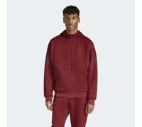 Kapuzensweatjacke ADIDAS SPORTSWEAR "FUTURE ICONS 3-STREIFEN", Herren, Gr. L, active maroon, Obermaterial: 67% Polyester, 33% Baumwolle, angesetztes Bündchen, Sweatjacken (14490407-L) active maroon
