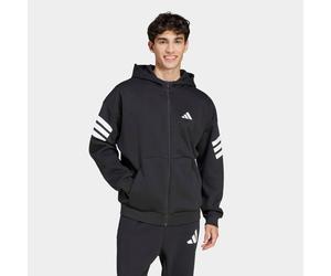 Kapuzensweatjacke ADIDAS SPORTSWEAR "FUTURE ICONS 3-STREIFEN", Herren, Gr. S, schwarz, Obermaterial: 67% Polyester, 33% Baumwolle, angesetztes Bündchen, Sweatjacken (64072851-S) schwarz