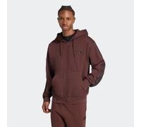 Kapuzensweatjacke ADIDAS SPORTSWEAR "M 3S FL FZ HD", Damen, Gr. XXL, schwarz (shadow braun, schwarz), Obermaterial: 55% Baumwolle, 36% Polyester, 9% Viskose, normal, ohne Ausschnitt, Sweatjacken (5158