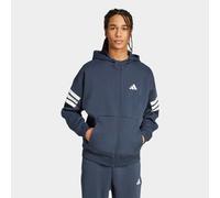 Kapuzensweatjacke ADIDAS SPORTSWEAR "M FI 3S FZ", Herren, Gr. XL, blau (aurora ink), Obermaterial: 67% Polyester, 33% Baumwolle, angesetztes Bündchen, Sweatjacken (28849422-XL) aurora ink