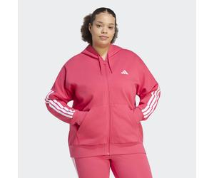 Kapuzensweatjacke ADIDAS SPORTSWEAR "W 3S FL FZ INC", Damen, Gr. 1X, power pink, Obermaterial: 55% Baumwolle, 36% Polyester, 9% Viskose, normal, Rundhals, angesetztes Bündchen, Sweatjacken (95552903-1