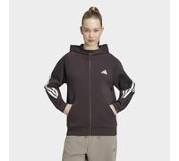Kapuzensweatjacke ADIDAS SPORTSWEAR "W STA 3S FZ HD", Damen, Gr. S, aurora coffee, Obermaterial: 75% Baumwolle, 25% Polyester, normal, Rundhals, angesetztes Bündchen, Sweatjacken (95390559-S) aurora c