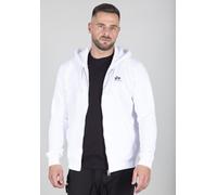 Kapuzensweatjacke ALPHA INDUSTRIES "Basic Zip Hoody SL", Herren, Gr. 3XL, weiß, angeraute Sweatware, Obermaterial: 80% Baumwolle, 20% Polyester, bedruckt, normal normal, Rundhals, Rippbündchen, Sweatj