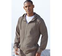 Kapuzensweatjacke AUTHENTIC LE JOGGER, Herren, Gr. L (52/54), braun (hellbraun), Sweatware, Obermaterial: 60% Baumwolle, 40% Polyester, unifarben, regular fit normal, Rundhals, Rippbündchen, Sweatjack