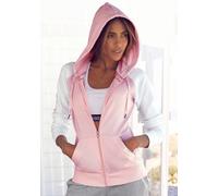 Bench. Kapuzensweatjacke mit farblich abgesetzten Ärmeln, rosa-weiß