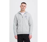 Kapuzensweatjacke BLEND "BHBest", Damen, Gr. L, stone mix, Sweatware, 55% Polyester, 45% Baumwolle, unifarben, normal normal, ohne Ausschnitt, Rippbündchen, Sweatjacken, Sweatjacke mit Chest-Print (66